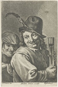 Twee mannen by Peter van Liesebetten, created 1646 - 1670, in paper; engraving. Download this artwork as a high-resolution wallpaper for desktop, tablet, or mob — Peter van Liesebetten Wallpaper