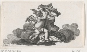 Twee putti by Francesco Bartolozzi, created 1738 - 1815, in paper; etching; engraving. Download this artwork as a high-resolution wallpaper for desktop, tablet, — Francesco Bartolozzi Wallpaper