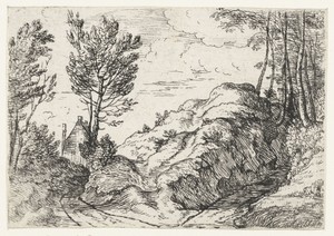 Tweesprong by Lodewijk de Vadder, created 1615 - 1655, in paper; etching. Download this artwork as a high-resolution wallpaper for desktop, tablet, or mobile. — Lodewijk de Vadder Wallpaper
