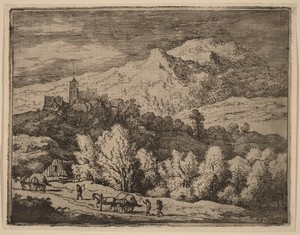 Two Carts by Allaert van Everdingen, created probably c. 1645/1656, in etching. Download this artwork as a high-resolution wallpaper for desktop, tablet, or mob — Allaert van Everdingen Wallpaper