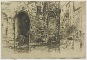 Two Doorways by James McNeill Whistler, created 1880, in etching. Download this artwork as a high-resolution wallpaper for desktop, tablet, or mobile. — Art Wallpaper