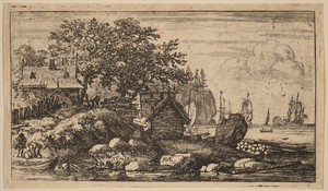 Two Empty Skiffs by Allaert van Everdingen, created probably c. 1645/1656, in etching with drypoint and engraving. Download this artwork as a high-resolution wa — Art Wallpaper