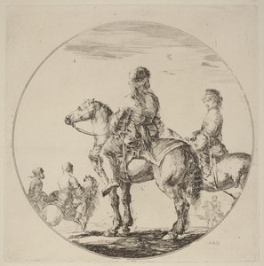 Two Polish Cavaliers by Stefano della Bella, in etching on laid paper [restrike]. Download this artwork as a high-resolution wallpaper for desktop, tablet, or m — Stefano della Bella Wallpaper