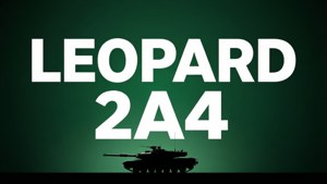Kräftiges Typografie-Tapete mit dem Leopard 2A4 und einer Panzersilhouette.