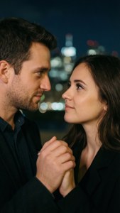 Ein Paar, das einen verständnisvollen Blick teilt, die Hände locker gehalten, was eine emotionale einvernehmliche Bindung darstellt.