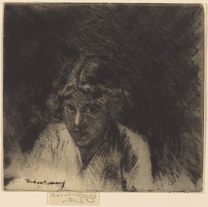 Une Apache by Theodore Roussel, created 1909, in drypoint on laid paper. Download this artwork as a high-resolution wallpaper for desktop, tablet, or mobile. — Theodore Roussel Wallpaper