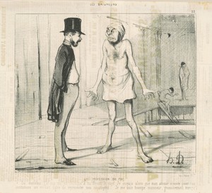 Une profession de foi by Honoré Daumier, created 1842, in lithograph. Download this artwork as a high-resolution wallpaper for desktop, tablet, or mobile. — Honoré Daumier Wallpaper