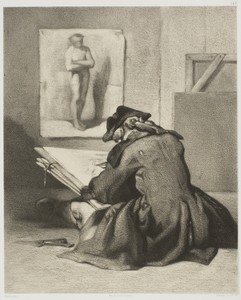 Unknown by Louis Emmanuel Soulange-Teissier, created n.d., in Lithograph in black on tan wove chine laid down on white wove paper. Download this artwork as a hi — Illustration Wallpaper