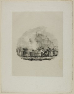 Unknown Dramatic Scene by Charles Etienne Pierre Motte, created 1822, in Lithograph in black on gray wove chine, laid down on ivory wove paper. Download this ar — Illustration Wallpaper