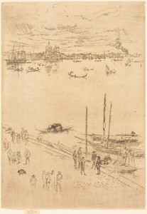 Upright Venice by James McNeill Whistler, created 1879-1880, in etching and drypoint on laid paper. Download this artwork as a high-resolution wallpaper for des — Art Picture