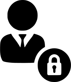 User profile icon with lock symbol indicating account security. — Lock PNG