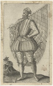 Vaandrig by Abraham de Bruyn, created c. 1550 - c. 1587, in paper; engraving. Download this artwork as a high-resolution wallpaper for desktop, tablet, or mobil — Abraham de Bruyn Wallpaper