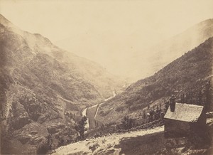 [Valley landscape] by Vicomte Joseph de Vigier, created about 1853. Download this artwork as a high-resolution wallpaper for desktop, tablet, or mobile.
