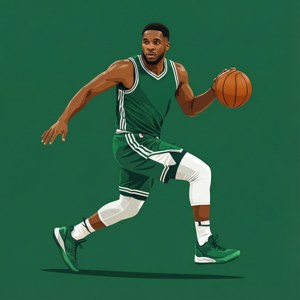 Illustrazione vettoriale piatta di Derrick White, semplice e moderna
