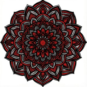 Indviklet SVG-mandala med dristige linjer