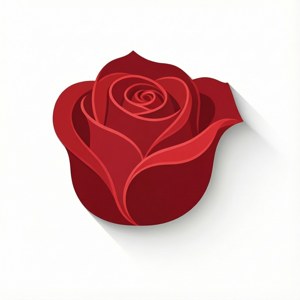 Elegant flat vektor rose illustrasjon i minimal SVG stil.