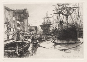 Venice by Otto H. Bacher, created 1880, in etching. Download this artwork as a high-resolution wallpaper for desktop, tablet, or mobile. — Otto H. Bacher Wallpaper