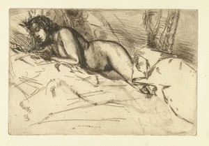 Venus by James McNeill Whistler, created 1859, in paper; etching. Download this artwork as a high-resolution wallpaper for desktop, tablet, or mobile. — Art Picture