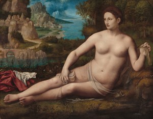 Venus by Bernardino Luini, created c. 1530, in oil on panel. Download this artwork as a high-resolution wallpaper for desktop, tablet, or mobile.