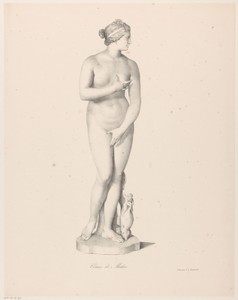 Venus by Jean Augustin Daiwaille, created 1820 - 1833, in paper; lithography. Download this artwork as a high-resolution wallpaper for desktop, tablet, or mobil — Jean Augustin Daiwaille Wallpaper