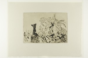 Veranda by Edvard Munch, created 1902, in Etching on cream wove paper. Download this artwork as a high-resolution wallpaper for desktop, tablet, or mobile. — Art Picture