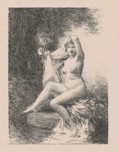 Verite by Henri Fantin-Latour, created 1900, in lithograph. Download this artwork as a high-resolution wallpaper for desktop, tablet, or mobile. — Art Picture