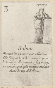 Vibia Sabina by Stefano della Bella, created 1620 - 1664, in paper; etching. Download this artwork as a high-resolution wallpaper for desktop, tablet, or mobile — Stefano della Bella Wallpaper