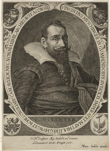 Vincent Muschinger by Aegidius Sadeler (II), created 1611, in engraving. Download this artwork as a high-resolution wallpaper for desktop, tablet, or mobile. — Aegidius Sadeler (II) Wallpaper