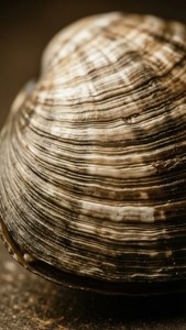 A vintage close-up of the textured ridges of a Tresus mussel shell. — Tresus Wallpaper