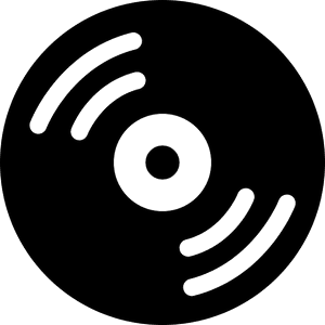 Vinyl record icon with sound waves — Vinyl PNG