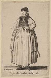 Virgo Argentinensis by Wenceslaus Hollar, created 1644-1650, in etching. Download this artwork as a high-resolution wallpaper for desktop, tablet, or mobile. — Wenceslaus Hollar Wallpaper