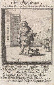 Visdrager by Caspar Luyken, created 1711, in paper; etching. Download this artwork as a high-resolution wallpaper for desktop, tablet, or mobile. — Art Wallpaper