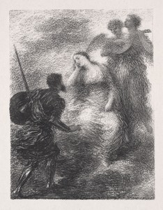 Vision by Henri Fantin-Latour, created 1895, in lithograph. Download this artwork as a high-resolution wallpaper for desktop, tablet, or mobile. — Art Wallpaper