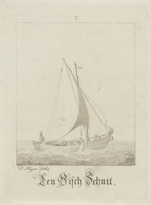 Vissersboot by David Kleyne, created 1763 - 1805, in paper; aquatint. Download this artwork as a high-resolution wallpaper for desktop, tablet, or mobile. — David Kleyne Wallpaper