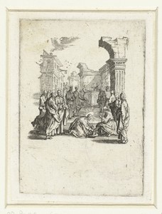 Voetwassing by Jacques Callot, created 1624 - 1625, in paper; etching. Download this artwork as a high-resolution wallpaper for desktop, tablet, or mobile. — Jacques Callot Wallpaper