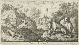 Vossen by Albert Flamen, created 1648 - 1691, in paper; etching. Download this artwork as a high-resolution wallpaper for desktop, tablet, or mobile. — Albert Flamen Wallpaper