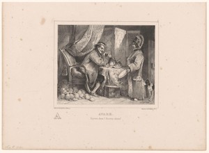 Vrek by Nicolas Toussaint Charlet, created 1835, in paper; lithography. Download this artwork as a high-resolution wallpaper for desktop, tablet, or mobile. — Nicolas Toussaint Charlet Wallpaper