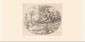 Vuur by Etienne Delaune, created 1573 - 1580, in paper; engraving. Download this artwork as a high-resolution wallpaper for desktop, tablet, or mobile. — Etienne Delaune Wallpaper