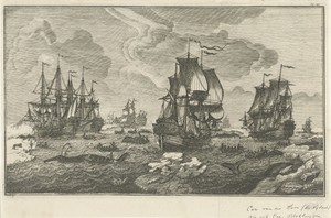 Walvisjagers by Carel van der Hem, created 1720 - 1728, in paper; etching. Download this artwork as a high-resolution wallpaper for desktop, tablet, or mobile.