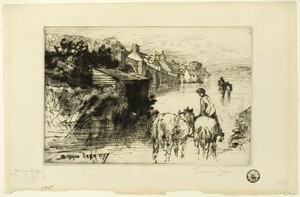 Wareham Bridge by Francis Seymour Haden, created October 1877, in Drypoint on copper printed on cream laid paper. Download this artwork as a high-resolution wal — Art Picture