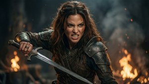 Représentation de guerrière fantastique d'Alycia Debnam-Carey
