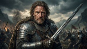 Fred Ward som en fantasy-kriger i episk kamprustning.