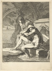 Water by Caspar Luyken, created 1691, in paper; etching. Download this artwork as a high-resolution wallpaper for desktop, tablet, or mobile. — Caspar Luyken Wallpaper