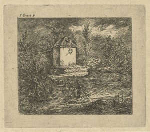 Waterput by Gerardus Emaus de Micault, created 1813 - 1863, in paper; etching. Download this artwork as a high-resolution wallpaper for desktop, tablet, or mobi — Gerardus Emaus de Micault Wallpaper