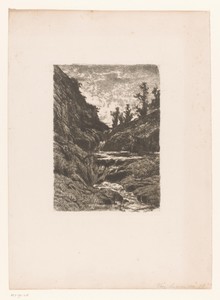 Waterval by Jozef van Luppen, created 1844 - 1891, in paper; etching; roulette. Download this artwork as a high-resolution wallpaper for desktop, tablet, or mob — Jozef van Luppen Wallpaper