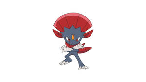 Anime Pokémon met blauw lichaam en rood waaiervormig hoofd staand met gekruiste armen. — Anime Achtergronden