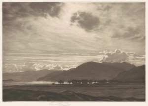 West Wind by Percival Gaskell, created 1920s, in mezzotint in black with chine collé on wove paper. Download this artwork as a high-resolution wallpaper for des — Percival Gaskell Wallpaper