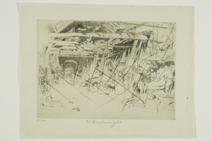 Wheelwright by James McNeill Whistler, created 1880, in Etching and drypoint with foul biting, with drypoint cancellation, in black ink on ivory laid paper. Dow — Art Picture