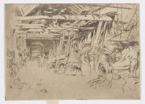 Wheelwright by James McNeill Whistler, created 1879-1880, in Etching and drypoint; ink on paper. Download this artwork as a high-resolution wallpaper for deskto — James McNeill Whistler Wallpaper