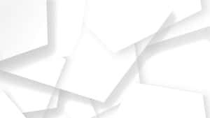 Overlapping white geometric shapes with soft shadows on a white background.